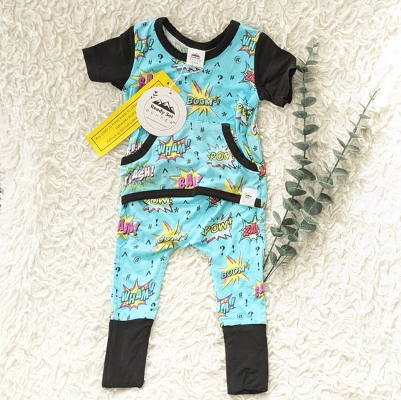 Zap! Pow! Boom! Brand New Ready Set Romper 0-6m RSR - Picture 1 of 6